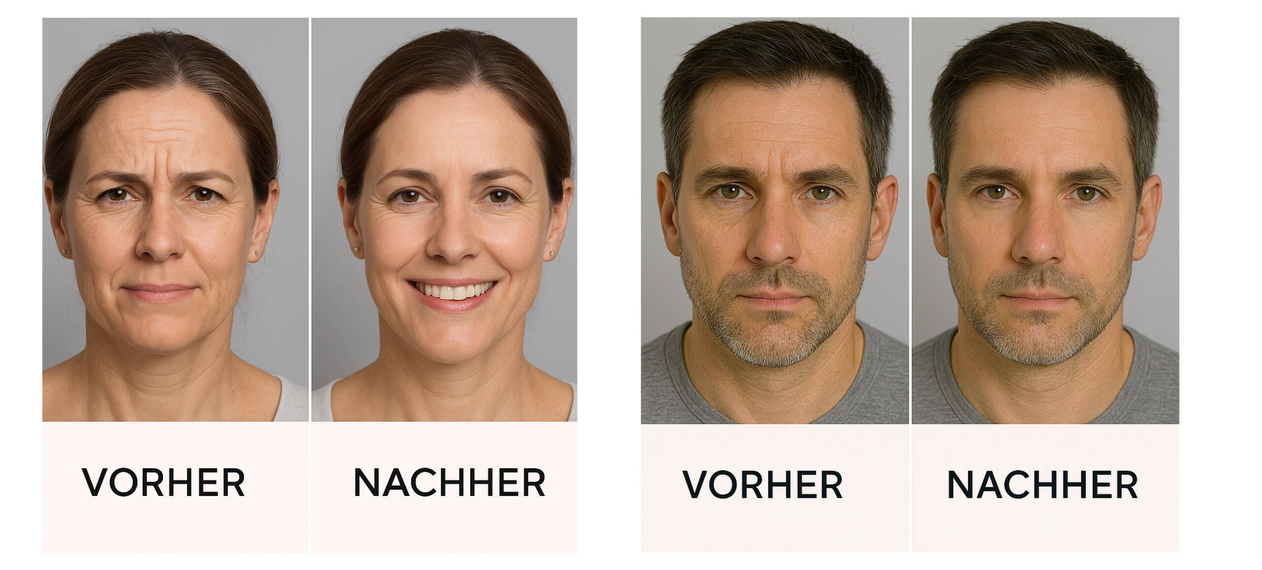 Botulinumtoxin Behandlung Vor- und Nach der Behandlung Botulinumtoxin Behandlung Vor- und Nach der Behandlung